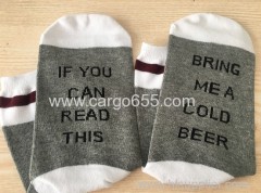 IF YOU CAN READ THIS BRING ME A GLASS OF WINE Socks 2018 New Unisex Men Women Cotton Crew Socks