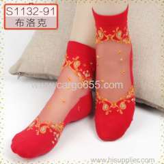 Women Crystal Happy Lace Socks from China Manufacture