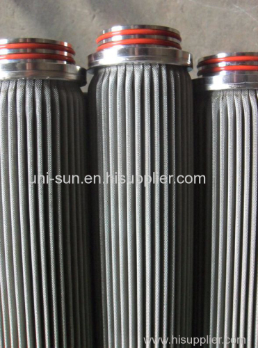 Stainless Steel 316L pleated type sintered fiber felt filter for water filtration