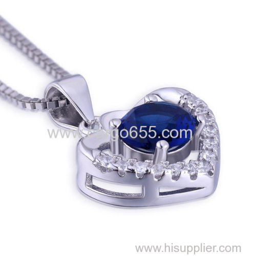 Sterling Silver Pendant Charm Pendent 925 Love Chain Crystal Shape Fashion Design Hollow Pave Heart Shaped Jewelry Neckl