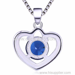 Sterling Silver Pendant Charm Pendent 925 Love Chain Crystal Shape Fashion Design Hollow Pave Heart Shaped Jewelry Neckl