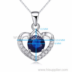 Sterling Silver Pendant Charm Pendent 925 Love Chain Crystal Shape Fashion Design Hollow Pave Heart Shaped Jewelry Neckl