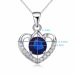 Sterling Silver Pendant Charm Pendent Fashion Design Hollow Pave Heart Shaped Jewelry Necklace