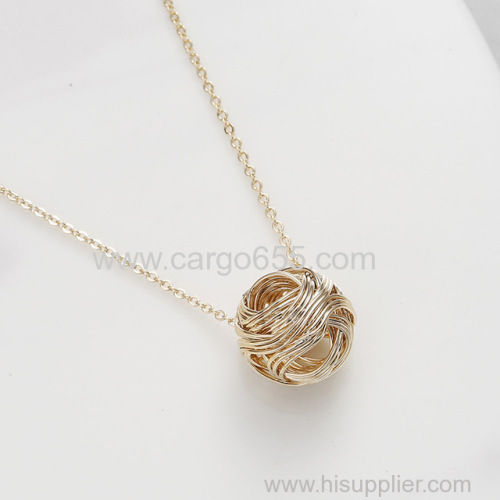 Custom Zinc Alloy Metal ball vogue necklace jewelry