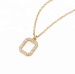 Geometrical inlay diamond pendant gold plated necklace women antique jewelry