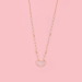 Good Dainty Half Moon Faceted Crystal Necklace Semi Half Circle Marble Necklace Stone Jewely