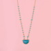 Good Dainty Half Moon Faceted Crystal Necklace Semi Half Circle Marble Necklace Stone Jewely