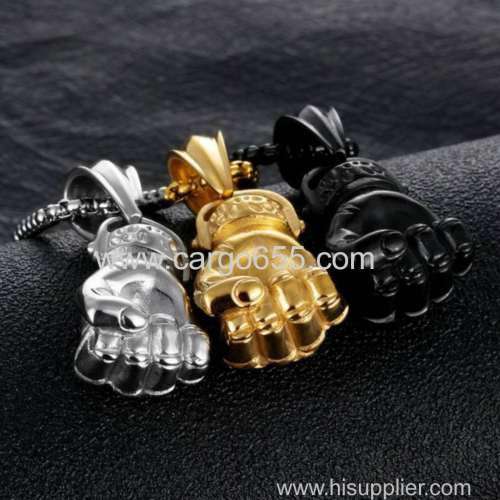 China Import Stainless Steel Men Jewelry Fist Pendant Necklace