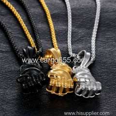 China Import Stainless Steel Men Jewelry Fist Pendant Necklace