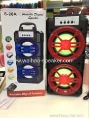 plastic Portable digital speaker wireless bluetooth with led light