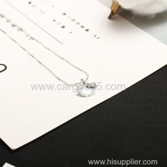 Wholesale Fashion Silver Plated Chain Alloy Women Necklaces Jewerly Latest Design Ginko Leaf Pendant Necklace