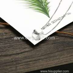 Wholesale Fashion Silver Plated Chain Alloy Women Necklaces Jewerly Latest Design Ginko Leaf Pendant Necklace