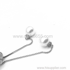 Hot Selling new women silver plated pendant chain necklace with pearl