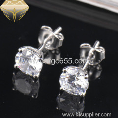 Fashion silver 925 stud earrings three round zircons multiple wear jewerly wholesale lots