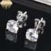 Fashion silver 925 stud earrings three round zircons multiple wear jewerly wholesale lots