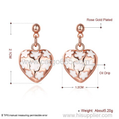 Wholesale Fashion Gold Jewerly Long Heart Stud Model Earrings Girls