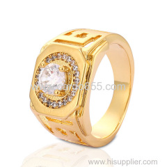 Fashion wholesale american gold plated paved diamond ring 18k gold ring woman jewelry