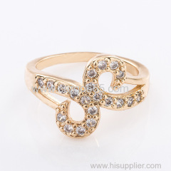 Fashion wholesale american gold plated paved diamond ring 18K Gold Plating Fashion women rings rose gold