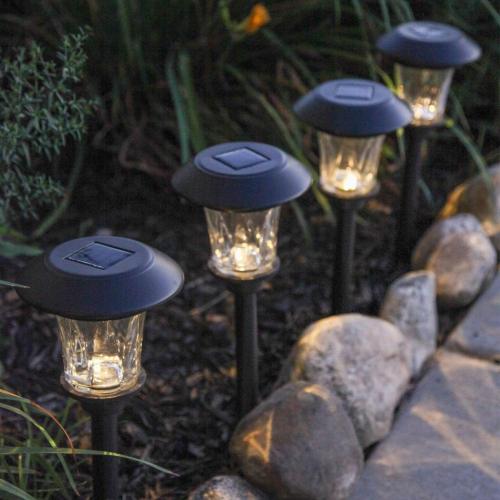 Black Metal Path Lighting Solar Garden Light