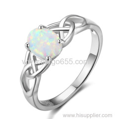 Fashion women rings rose gold plated opal womens loveing jewelry