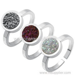 Trending Products Fashion Design Adjustable Silver Rings With Opal Stone Jewelry For Women
