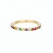 14K gold rainbow band eternity gemstone forever love ring women jewelry