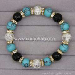 High Quality Natural Gemstone Wrist Bangles Garnet Kallaite Ironstone Beads Bracelets