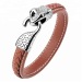 Ne Genuine Leather Bracelet Vintage Snake Punk Jewelry Stainless steel Bracelets & Bangles Charm Bracelet Men Jewelry