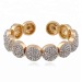 Wedding Bridal Crystal Rhinestone Bangle&Bracelet Women Vintage Gold Plated Maxi Bracelet Jewelry