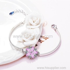 Charms Flower With Crystal Extensible Bracelets & Bangles For Women Fashion Jewelry Statement Bracelets Best Gift