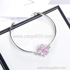 Charms Flower With Crystal Extensible Bracelets & Bangles For Women Fashion Jewelry Statement Bracelets Best Gift