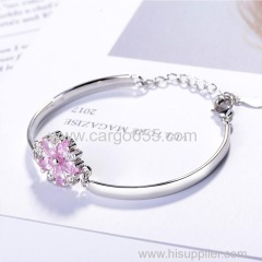 Charms Flower With Crystal Extensible Bracelets & Bangles For Women Fashion Jewelry Statement Bracelets Best Gift