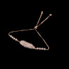 Wholesale micro cz stone diy jewelry punk metal feather bracelet & bangles Cool wristband