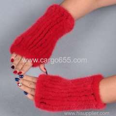 Fashion plush cuty winter warm real mink fur gloves mittens of lady