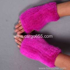 Fashion plush cuty winter warm real mink fur gloves mittens of lady