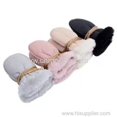 Sheepskin Fur kids Mittens Winter Warm Glove
