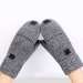 Women Men Half Mitten Suede Palm Winter Wool Knitted Gloves