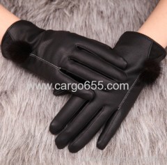 New Fashion Women Girls Winter Soft Leather Mitten Gloves Warm Driving Gloves Touch screen Gloves