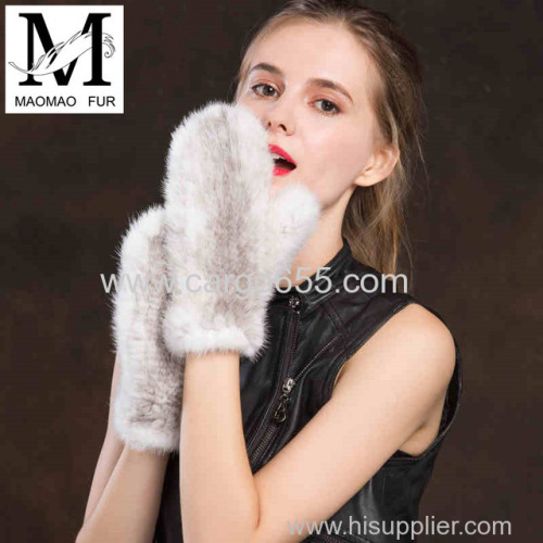 Lady Mink Fur Gloves/Mitten Fur Finger Gloves/Knitted Mink Fur Women Gloves