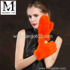 Lady Mink Fur Gloves/Mitten Fur Finger Gloves/Knitted Mink Fur Women Gloves