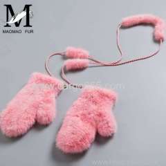 Lady Mink Fur Gloves/Mitten Fur Finger Gloves/Knitted Mink Fur Women Gloves