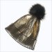 2018 Winter Newest Fashionable Hot Stamping Women Knit Winter Fur Hat Shining Winter Hat Glitter Sequins Hat