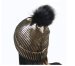 2018 Winter Newest Fashionable Hot Stamping Women Knit Winter Fur Hat Shining Winter Hat Glitter Sequins Hat