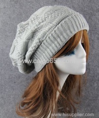 Cable Knit Thermal Yiwu Slouch Beanie Large Long Baggy Skull Cap Loose Oversize Hat Winter