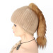 Fashion Knitted Hats Beige Winter Warm Women Real Mink Fur Hat