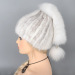 Fashion Knitted Hats Beige Winter Warm Women Real Mink Fur Hat