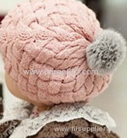 High quality opp bag packing Kids Baby Handmade Knitting Hat Crochet beret hat