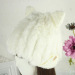 White cat ear hat cap handmade winter lady girl rabbit fur knitted hats