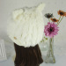 White cat ear hat cap handmade winter lady girl rabbit fur knitted hats