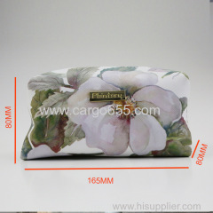 Beautiful Flower Printed PU Leather Makeup Bag Cosmetic Bag